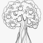 Arbol para colorear con manzanas