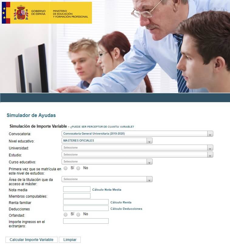 Becas del ministerio para master