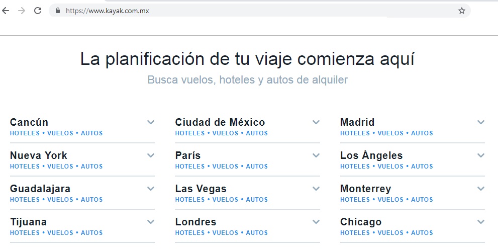 Buscador de vuelos baratos kayak