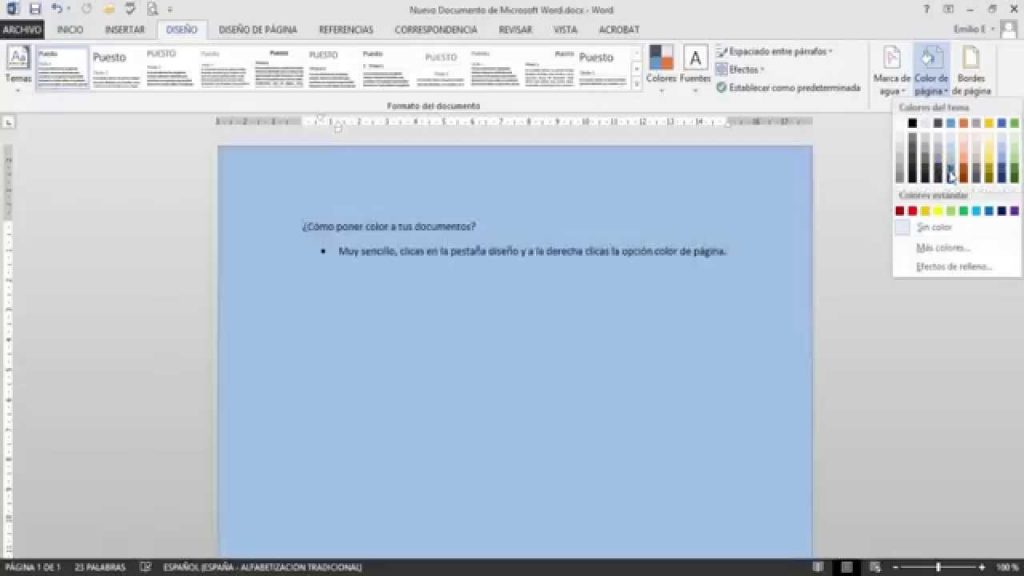Como cambiar de pagina en word