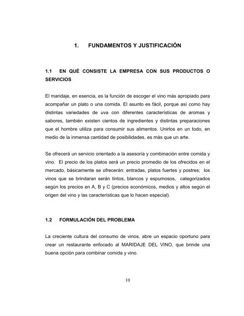 Justificacion de una empresa de servicios
