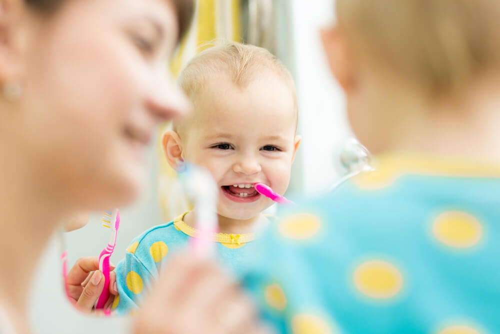 Lavado de dientes en niños