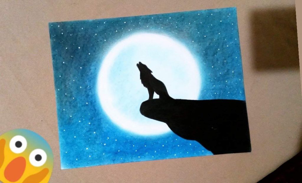 Lobos aullando a la luna
