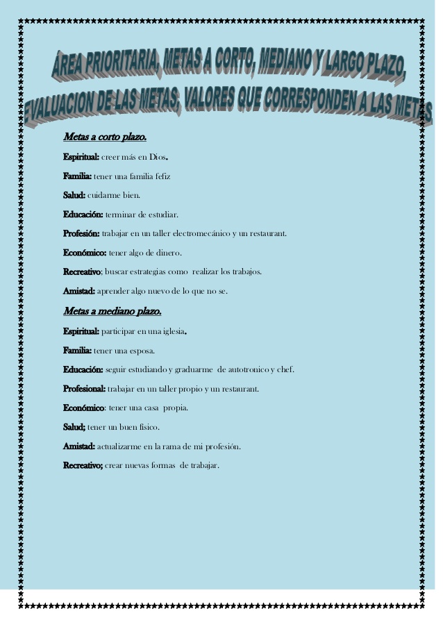 Metas economicas ejemplos