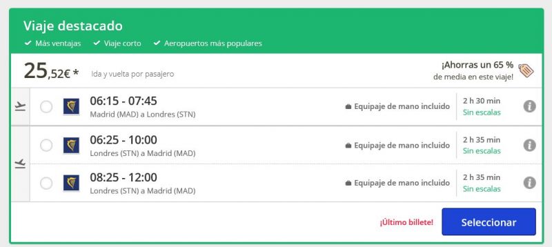 Ofertas vuelos madrid londres