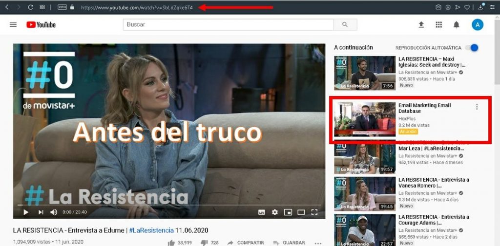 Quitar anuncios de youtube