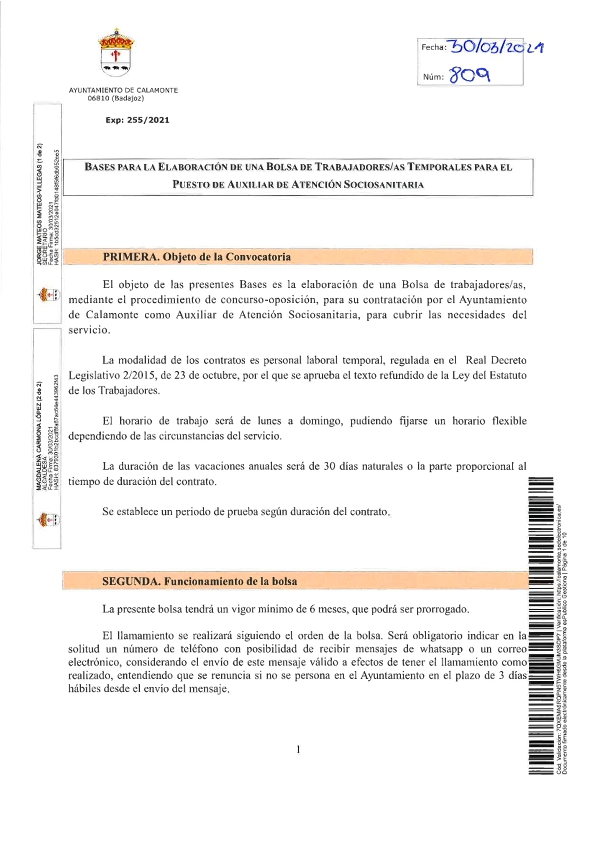 Bolsa de trabajo tiempo real