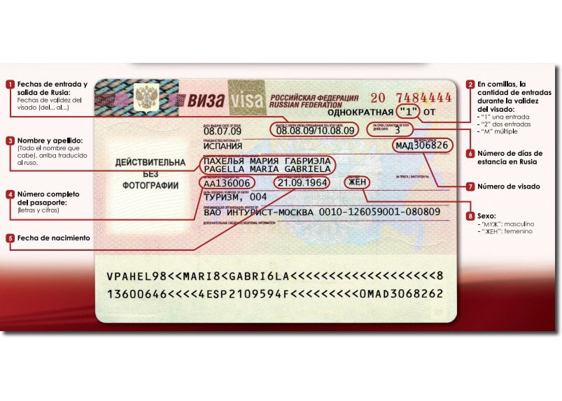 Carta de invitacion rusia