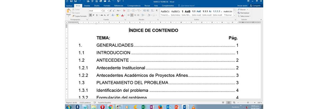 Como elaborar un indice