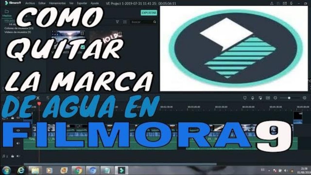 Como quitar marca de agua filmora