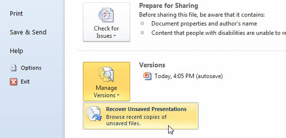 Como recuperar archivos de powerpoint no guardados