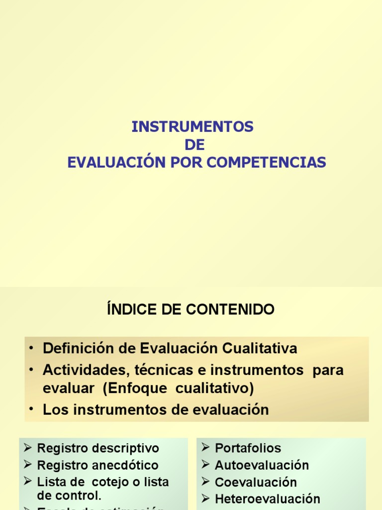 Instrumentos de evaluacion cualitativa