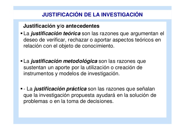 Justificación de la investigación ejemplo