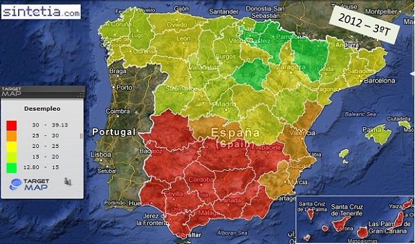 Mapa del sur de españa