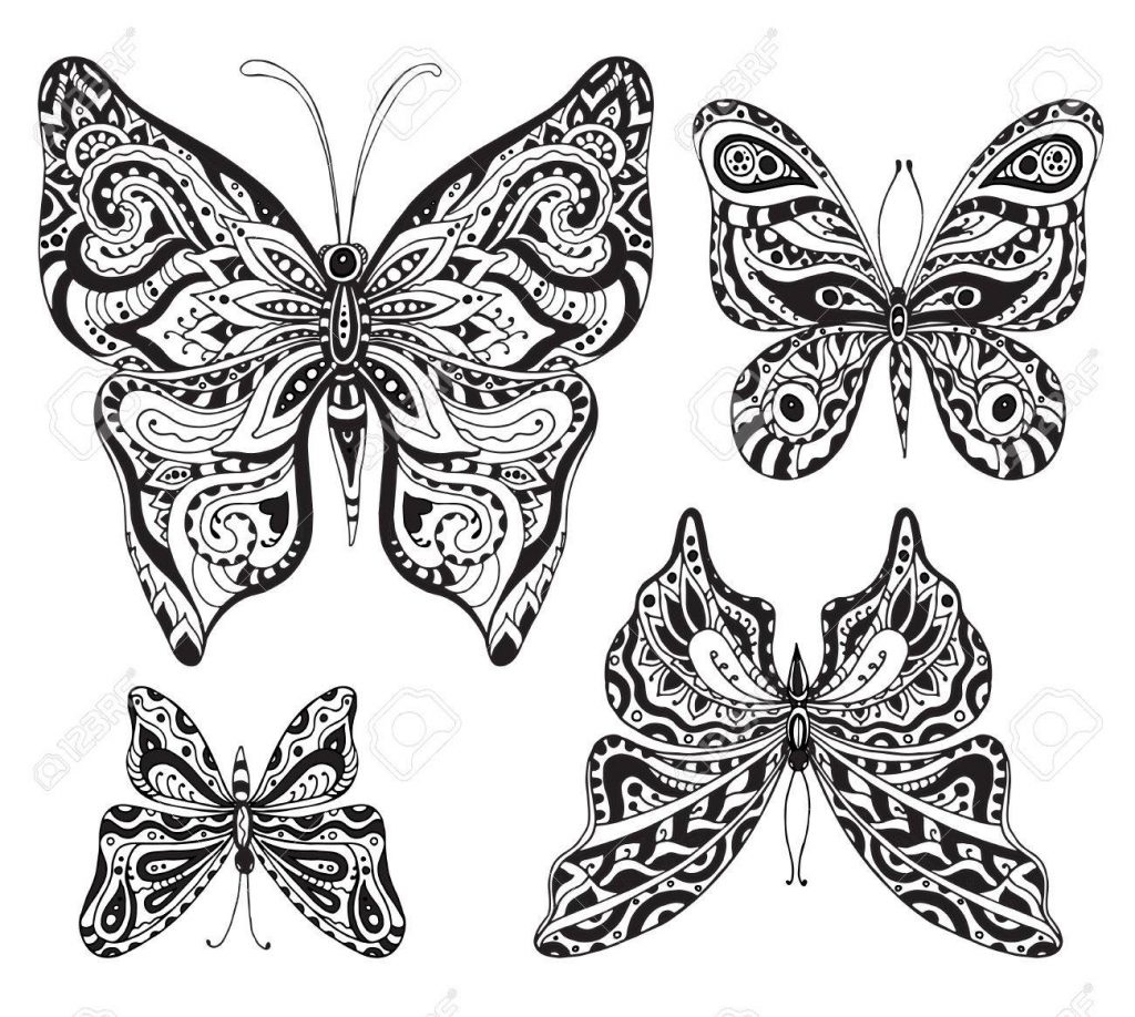 Mariposas en blanco y negro