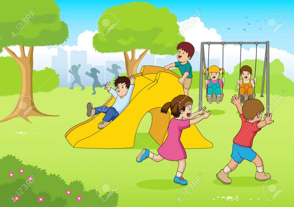 Niño jugando en el parque