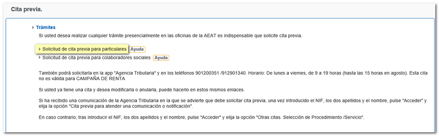 Pedir cita agencia tributaria por telefono
