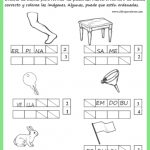 Actividades para completar palabras con silabas