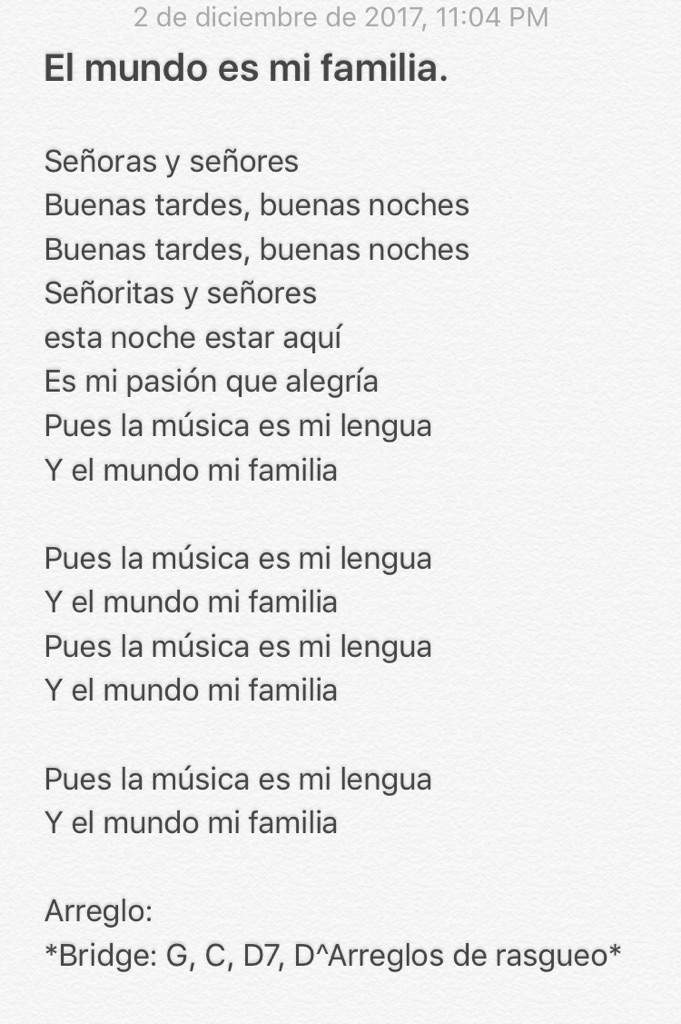 Cancion a la familia