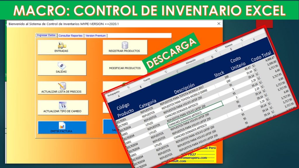 Planilla excel para inventario
