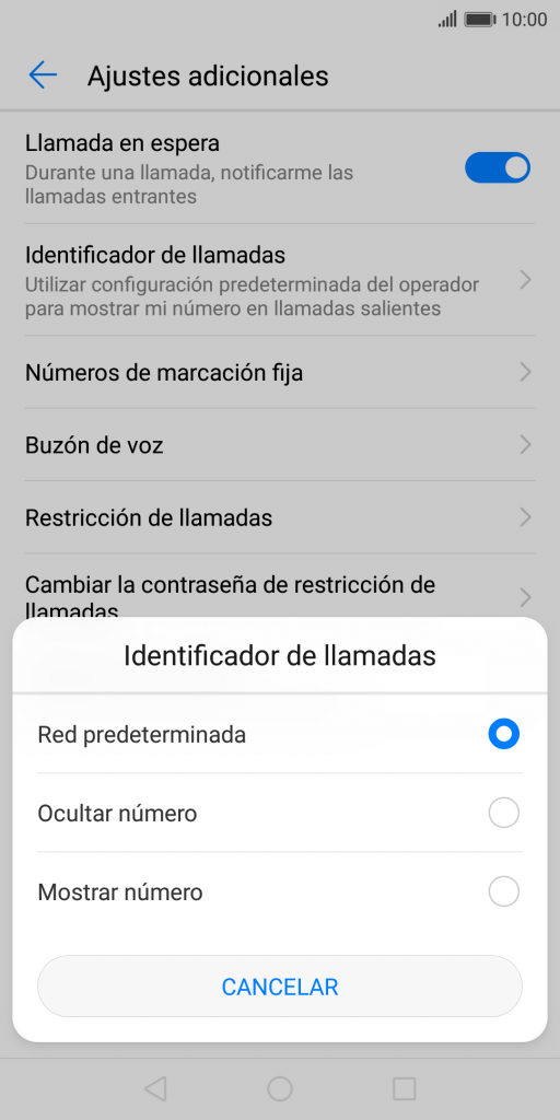 Restricción de llamadas entrantes