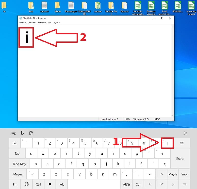 Signos del teclado de la computadora