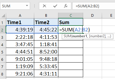 Sumar tiempo en excel