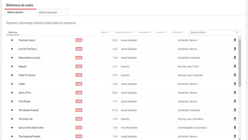 Youtube musica libre de derechos