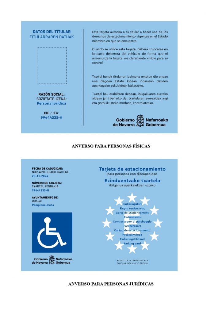 Tarjeta de estacionamiento para personas con discapacidad